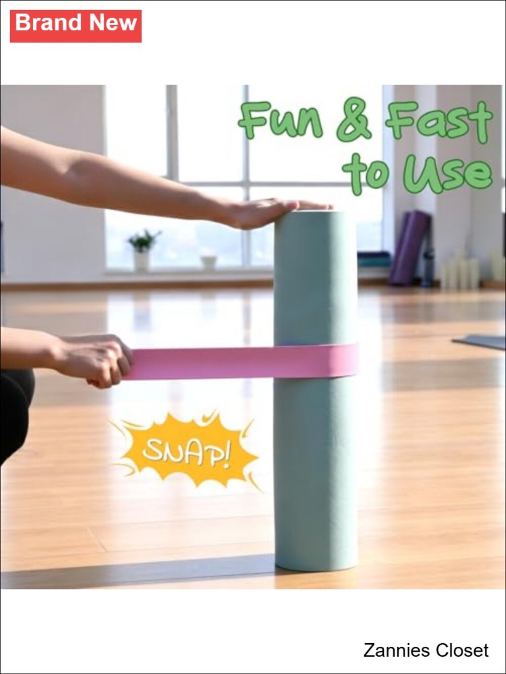 ✨ Silicone Yoga Mat Strap Slap Band One Snap Holder Secure Gym Accessory - Picture 5 of 6
